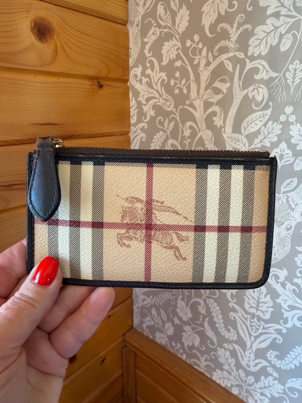 Burberry Wallet Coin & Card Holder Novacheck w/ Leather Trim More pics to come!